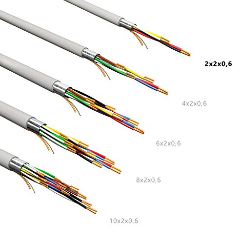 HB-DIGITAL 25 m de cable telefónico 2 x 2 x 0,6 J-Y(ST) Y cable de instalación JYSTY 4 cables telefónicos