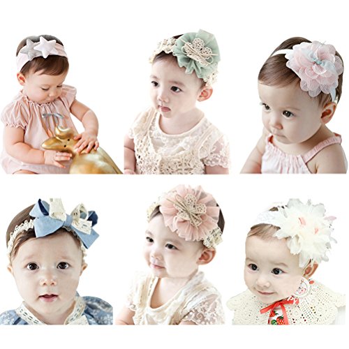 HBF 6 Piezas Venda De Pelo Bebe Flores Cintas Para El Pelo Niñas Accesorios Para El Cabello HBF 6 Piezas Venda De Pelo Bebe Flores Cintas Para El Pelo Niñas Accesorios Para El Cabello