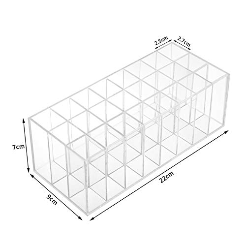 hblife 24 Espacios acrílico Brillo de Labios pintalabios Soporte Organizador de Maquillaje de Almacenamiento Caso Claro para Las Mujeres