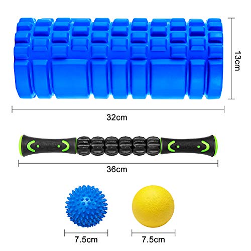HBselect 4 Piezas Masajes Muscular,Rodillo Masaje Kit, Rulo Masaje,Bola Masaje,Rollo Masaje para Muscular Pies y Espalda Pierna Fitness HBselect 4 Piezas Masajes Muscular,Rodillo Masaje Kit, Rulo Masaje,Bola Masaje,Rollo Masaje para Muscular Pies y Espalda Pierna Fitness