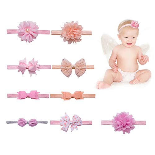 Diademas para bebé niña – Lazos para el pelo con pompones de nailon para  niñas pequeñas, accesorios para el cabello recién nacido, paquete de 6 :  : Bebé