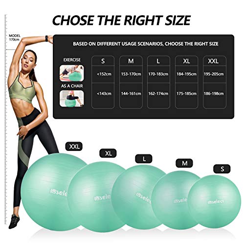 HBselect Balones De Ejercicio Fitness Pelota Pilates Embarazadas Bola De Equilibrio Fitness para Gimnasio Yoga