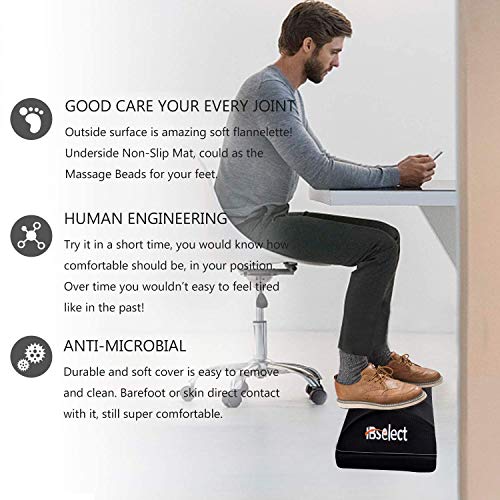 HBselect reposapies Oficina Ergonómico Espuma Memoria Reposapies Escritorio para Relajarse Los Pies Reducción del Dolor apoya pies Oficina Antideslizante con Funda Desmontable y Lavable