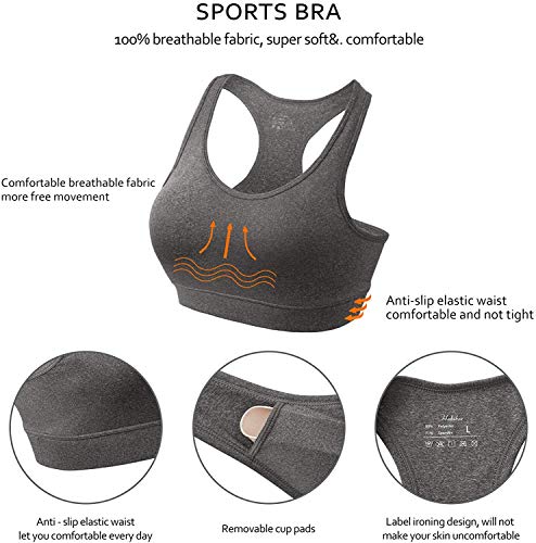 HBselect Sujetador Deportivo Mujer Material Cómodo Sin Costuras Almohadilla Desmontable para Gimnasio Yoga Bailar HBselect Sujetador Deportivo Mujer Material Cómodo Sin Costuras Almohadilla Desmontable para Gimnasio Yoga Bailar
