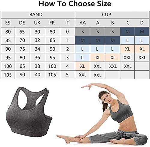 HBselect Sujetador Deportivo Mujer Material Cómodo Sin Costuras Almohadilla Desmontable para Gimnasio Yoga Bailar