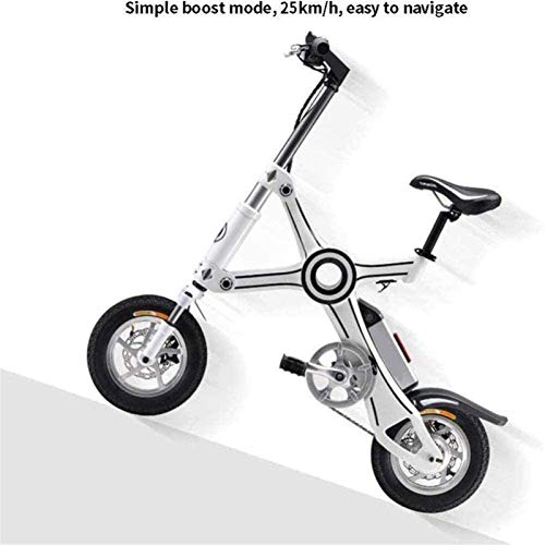 HCMNME Bicicleta Duradera, Bicicletas eléctricas, Bicicletas Plegables Plegables de aleación de Aluminio de ebike de 10 Pulgadas con Asiento for niños 35km Cadena de Bicicleta eléctrica sin c