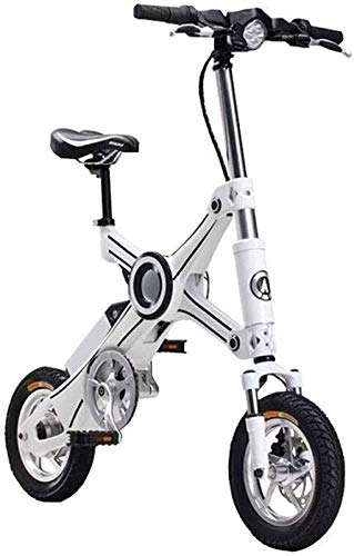 HCMNME Bicicleta Duradera, Bicicletas eléctricas, Bicicletas Plegables Plegables de aleación de Aluminio de ebike de 10 Pulgadas con Asiento for niños 35km Cadena de Bicicleta eléctrica sin c