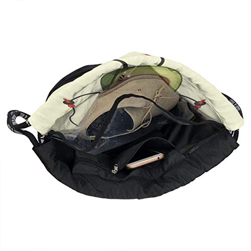 Hdadwy Aguacate Sprots Rope Skipping Bundle Mochila Mochila con cordón Ultra Duradera Mochila Deportiva Mochila Ligera para Hombres Mujeres para Viajes Camping Senderismo Playa Gimnasio Yoga, etc.