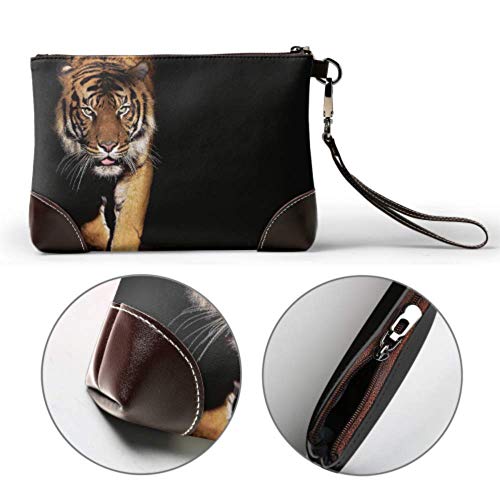 Hdadwy Bolsos de mano suaves e impermeables, potentes y dominantes, bolso de mano de cuero de tigre con cremallera para mujeres y niñas