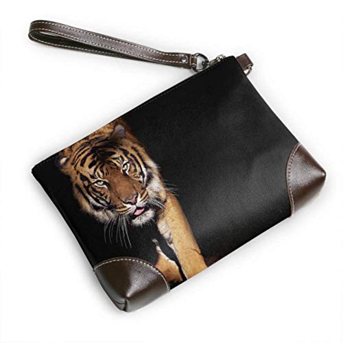 Hdadwy Bolsos de mano suaves e impermeables, potentes y dominantes, bolso de mano de cuero de tigre con cremallera para mujeres y niñas