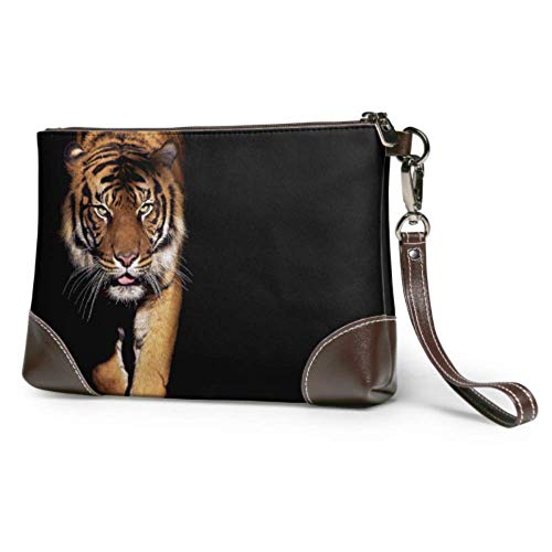 Hdadwy Bolsos de mano suaves e impermeables, potentes y dominantes, bolso de mano de cuero de tigre con cremallera para mujeres y niñas