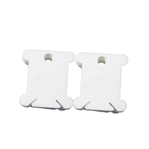 Healifty 100 unids Hilo de Bordar de Bobina de Hilo de Plástico Tarjetas de Punto de Cruz Bobinado Organizador de Hilo de Coser DIY de Costura de Almacenamiento (Blanco)