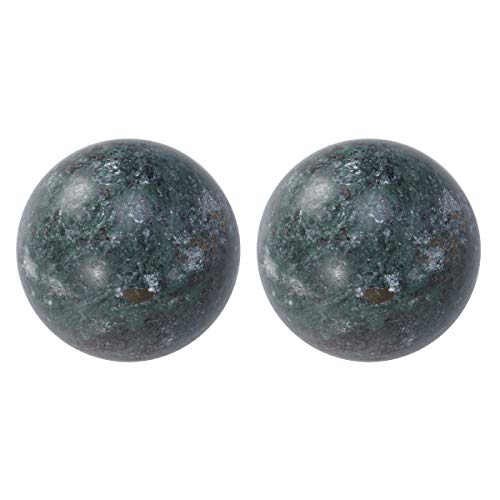 HEALIFTY - 2 bolas de mano de jade natural, color gris oscuro chino, para ejercicios de salud, bola de baño, alivio del estrés para ancianos (negro)