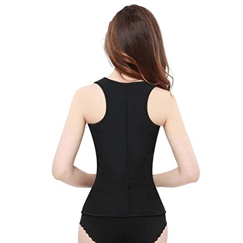 Healifty Chaleco de Sudor de Neopreno Corsé de Compresión Chaleco Entrenador de Cintura Control de Vientre Adelgazante Body Shaper para Mujer - Talla L (Negro)