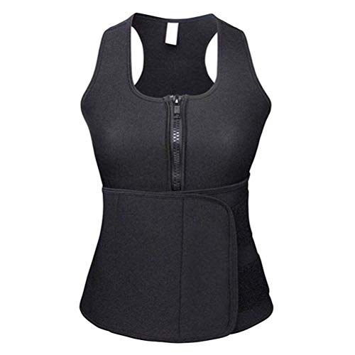 Healifty Chaleco de Sudor de Neopreno Corsé de Compresión Chaleco Entrenador de Cintura Control de Vientre Adelgazante Body Shaper para Mujer - Talla L (Negro)