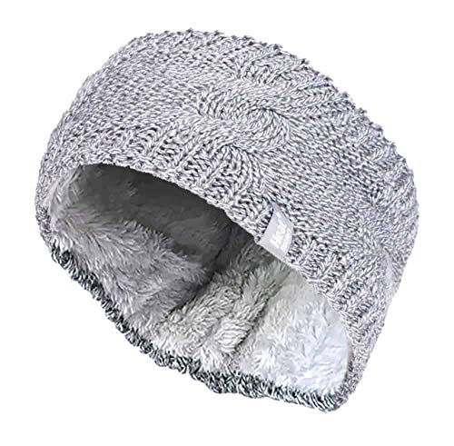 Heat Holders - Cinta térmica de punto para la cabeza, para mujer, con forro polar interior gris Talla única