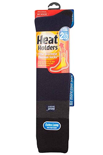 HEAT HOLDERS - Hombre Altos Termicos Calcetines Esqui para Frio Extremo (39/45, Navy/Black)
