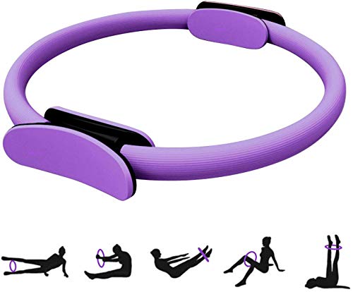 HebyTinco Círculos Profesionales de Yoga, Anillo de Pilates con asaentrenamiento para Resistencia y Flexibilidad, Anillo de Doble asa de Pilates, aro Yoga para Mujer, círculo de Ejercicio mágico