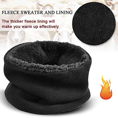 heekpek Bufanda Gorro Guantes para Hombre Invierno Regalos para Hombre Mujer Unisexo Set de Bufanda Conjunto de Guantes de Punto BufaSombrero de Invierno Gorras Con Bufanda (Negro)