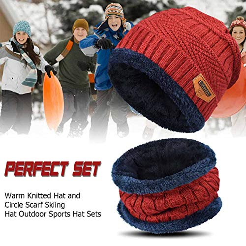 heekpek Niños Sombrero Caliente de Punto y Bufanda Tubular con Forro de Lana, para Niños y Niñas Conjunto de Bufanda Gorro Niños Kids (Rojo Vino) heekpek Niños Sombrero Caliente de Punto y Bufanda Tubular con Forro de Lana, para Niños y Niñas Conjunto de Bufanda Gorro Niños Kids (Rojo Vino)