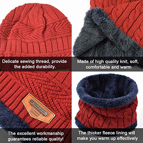 heekpek Niños Sombrero Caliente de Punto y Bufanda Tubular con Forro de Lana, para Niños y Niñas Conjunto de Bufanda Gorro Niños Kids (Rojo Vino) heekpek Niños Sombrero Caliente de Punto y Bufanda Tubular con Forro de Lana, para Niños y Niñas Conjunto de Bufanda Gorro Niños Kids (Rojo Vino)