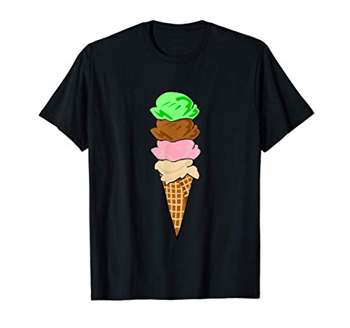 Helado de vainilla, chocolate, fresa y menta Camiseta