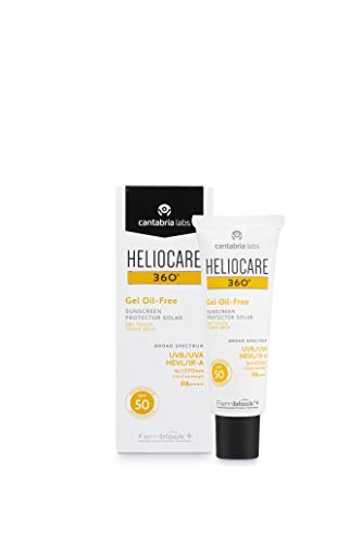 Heliocare 360º Gel Oil-Free SPF 50+ - Crema Solar Facial, Fotoprotector Avanzado, Ligero, Pieles Grasas, Tendencia Acneica, Acabado Mate y Tacto Seco, 50ml