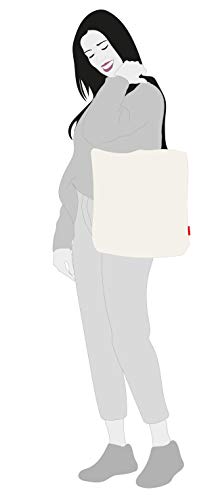 Hello-Bags - Bolso Tote con Cremallera, Forro y Bolsillo Interior, Blanco, 38 cm Hello-Bags - Bolso Tote con Cremallera, Forro y Bolsillo Interior, Blanco, 38 cm