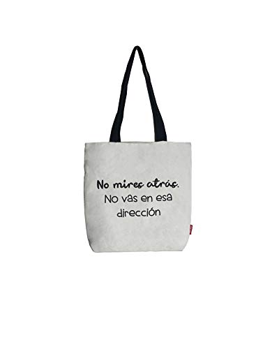 Hello-Bags - Bolso Tote con Cremallera, Forro y Bolsillo Interior, Blanco, 38 cm