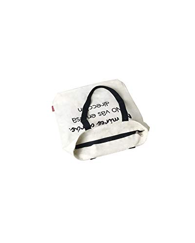 Hello-Bags - Bolso Tote con Cremallera, Forro y Bolsillo Interior, Blanco, 38 cm Hello-Bags - Bolso Tote con Cremallera, Forro y Bolsillo Interior, Blanco, 38 cm