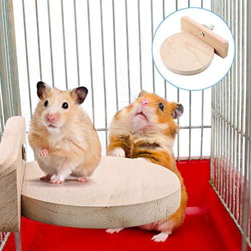 HelloCreate Pet Hamster Madera Sólida Springboard Juguete de Madera Saltando Escalada Plataforma de Juguete para Jaula