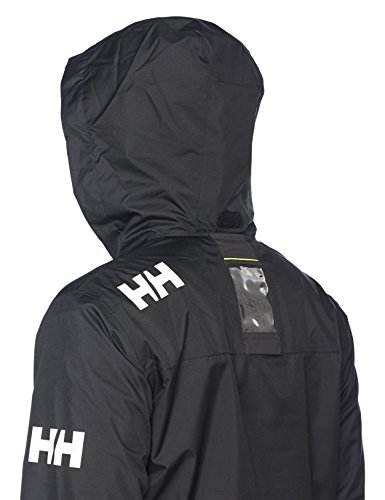 Helly Hansen Crew Hooded Midlayer - Chaqueta Impermeable, Cortavientos y Transpirable, con Forro Polar y Capucha Integrados, Hombre, Negro (990 Black), M