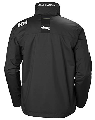 Helly Hansen Crew Hooded Midlayer - Chaqueta Impermeable, Cortavientos y Transpirable, con Forro Polar y Capucha Integrados, Hombre, Negro (990 Black), M