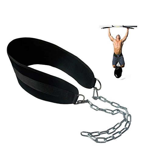 HemeraPhit Pull-up cinturón con Peso Dip cinturón con Cadena Doble D-Ring Levantamiento de Pesas Espalda Apoyo Correa Gimnasio en casa Equipo Cintura cinturón