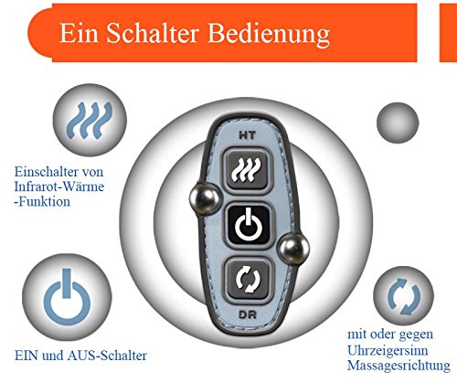 Hengda - Masajeador eléctrico para el cuello, la espalda, la espalda y el cuello, con función de calor, rotación 3D, masaje para casa, oficina o coche Hengda - Masajeador eléctrico para el cuello, la espalda, la espalda y el cuello, con función de calor, rotación 3D, masaje para casa, oficina o coche