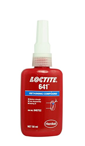 Henkel Loctite 641 - Compuesto de retención - Fuerza media - Fácil de desmontar - Ajuste del rodamiento - 50 ml de pegamento Henkel Loctite 641 - Compuesto de retención - Fuerza media - Fácil de desmontar - Ajuste del rodamiento - 50 ml de pegamento