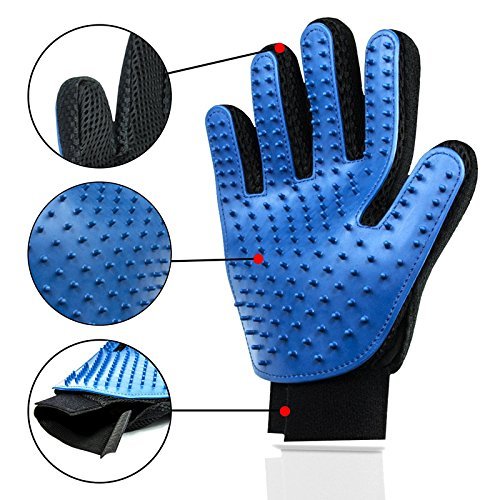 HEQUN Guante de Masaje para Mascotas, Cepillo de Deshedding Suave, para Perros Masaje para Mascotas Perros Gatos Herramienta de Masaje con Diseño Mejorado de Cinco Dedos (Azul) HEQUN Guante de Masaje para Mascotas, Cepillo de Deshedding Suave, para Perros Masaje para Mascotas Perros Gatos Herramienta de Masaje con Diseño Mejorado de Cinco Dedos (Azul)