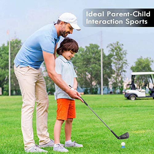 HEREB Juego de juguetes de golf para niños, 10 piezas portátiles Mini niños Golf Club Juguete al aire libre Aprendizaje Putting Golf para niños preescolares