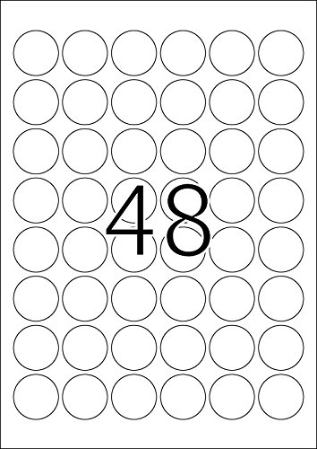 Herma 10915 - Etiquetas A4, diámetro 30 mm redondo, papel mate, 1200 unidades, color blanco