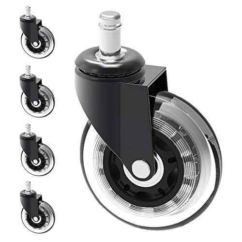 Herrman Repuesto de rueda de silla de 10 mm, protección de madera resistente para suelos de madera para sillas de oficina de IKEA, ruedas de goma PU resistentes , tamaño: 10*22mm Herrman Repuesto de rueda de silla de 10 mm, protección de madera resistente para suelos de madera para sillas de oficina de IKEA, ruedas de goma PU resistentes , tamaño: 10*22mm
