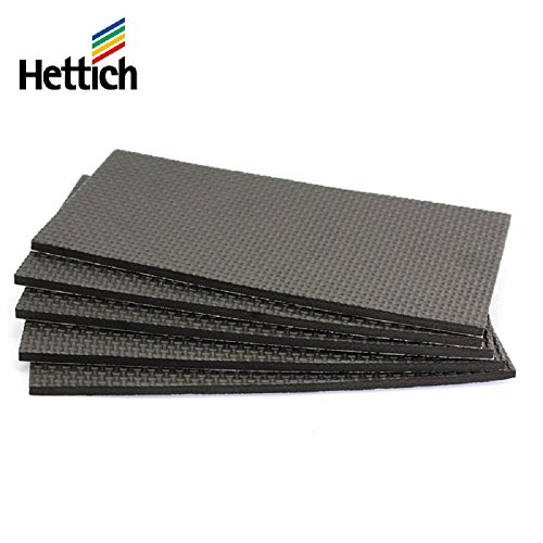 Hettich Paneles Grande Recorte de Patin EVA Autoadhesivo (1x5 Piezas) Patines Goma Adhesivo Almohadillas de Caucho 49522 para Muebles Proteger Amortiguación Ruido 200x100mm Rectángulo Negro