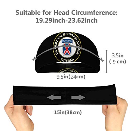 HFHY Veteranos del Ejército Décima División de Infantería de Montaña Bandas para el Cabello Unisex Almohadillas Antideslizantes Altamente absorbentes, Bandanas elásticas Diademas HFHY Veteranos del Ejército Décima División de Infantería de Montaña Bandas para el Cabello Unisex Almohadillas Antideslizantes Altamente absorbentes, Bandanas elásticas Diademas