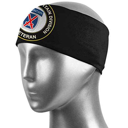 HFHY Veteranos del Ejército Décima División de Infantería de Montaña Bandas para el Cabello Unisex Almohadillas Antideslizantes Altamente absorbentes, Bandanas elásticas Diademas