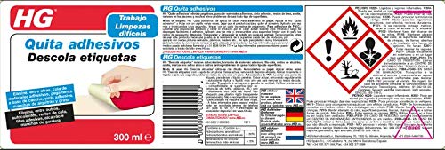 HG 160030130 300 ml-un Quita Adhesivos Extremadamente eficaz, Apto para Todo Tipo de Superficies HG 160030130 300 ml-un Quita Adhesivos Extremadamente eficaz, Apto para Todo Tipo de Superficies
