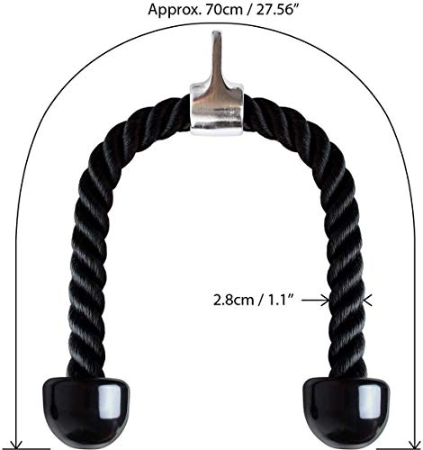 HHJ Cuerda Tríceps - Cuerda para Entrenamiento Trabajos Pesados Cuerda Biceps Cable de Fijación Nylon Triceps Cuerda Polea Desplegable Manijas Antideslizantes para Fitness Body Building Uso Doméstico HHJ Cuerda Tríceps - Cuerda para Entrenamiento Trabajos Pesados Cuerda Biceps Cable de Fijación Nylon Triceps Cuerda Polea Desplegable Manijas Antideslizantes para Fitness Body Building Uso Doméstico