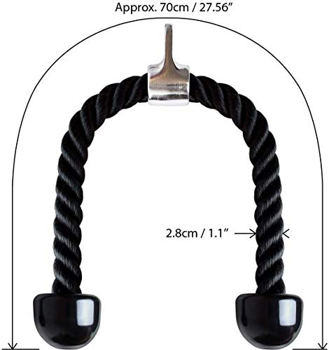 HHJ Cuerda Tríceps - Cuerda para Entrenamiento Trabajos Pesados Cuerda Biceps Cable de Fijación Nylon Triceps Cuerda Polea Desplegable Manijas Antideslizantes para Fitness Body Building Uso Doméstico