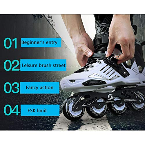 HHORD Bladerunner De Rollerblade, Patinaje En Línea para Mujeres/Adultos para Hombres, Blanco Y Negro, Patines En Línea,Negro,42