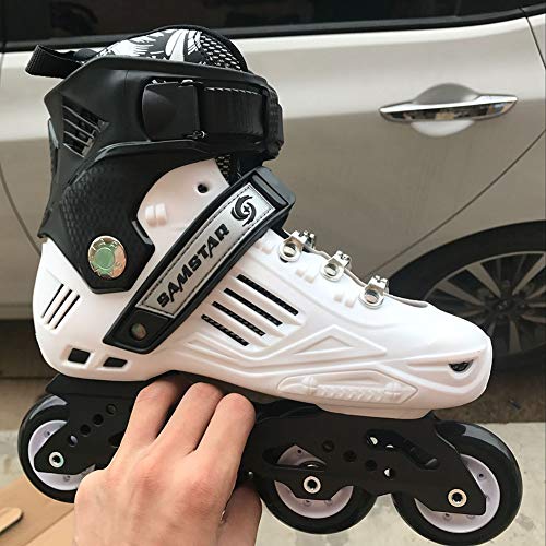 HHORD Bladerunner De Rollerblade, Patinaje En Línea para Mujeres/Adultos para Hombres, Blanco Y Negro, Patines En Línea,Negro,42