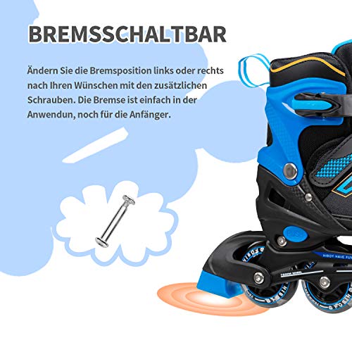 Hiboy Patines en línea ajustables con todas las ruedas iluminadas, patines para exteriores e interiores, para niños, niñas y principiantes (mediano: 35-38), color azul Hiboy Patines en línea ajustables con todas las ruedas iluminadas, patines para exteriores e interiores, para niños, niñas y principiantes (mediano: 35-38), color azul