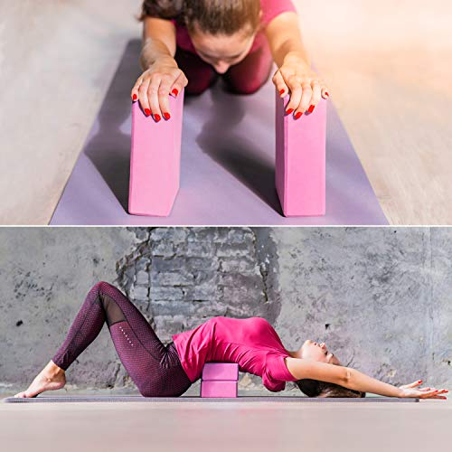 High Pulse® Bloque de Yoga de Corcho (2 Bloques) – Bloques para Yoga de Calidad para ayudarse en la práctica de Yoga o Pilates y Conseguir Mayor flexibilidad